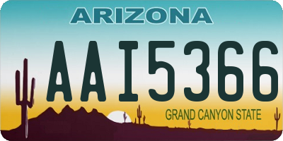 AZ license plate AAI5366