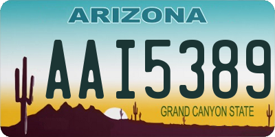 AZ license plate AAI5389
