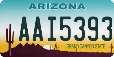 AZ license plate AAI5393