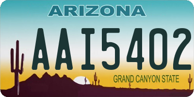 AZ license plate AAI5402