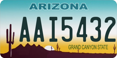 AZ license plate AAI5432