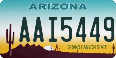 AZ license plate AAI5449