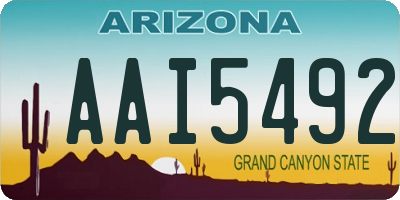 AZ license plate AAI5492