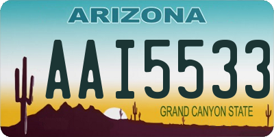 AZ license plate AAI5533