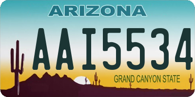 AZ license plate AAI5534