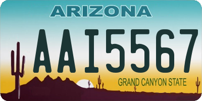 AZ license plate AAI5567