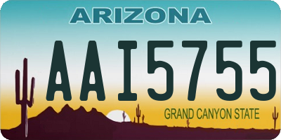AZ license plate AAI5755