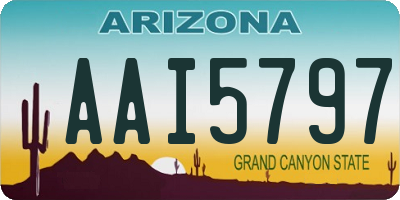 AZ license plate AAI5797