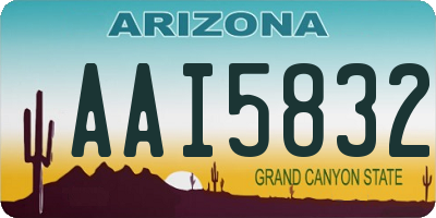 AZ license plate AAI5832