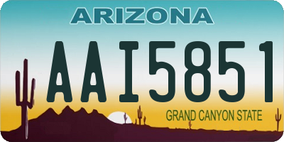 AZ license plate AAI5851