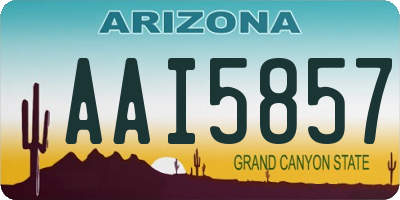 AZ license plate AAI5857