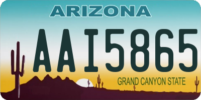 AZ license plate AAI5865