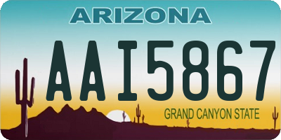 AZ license plate AAI5867