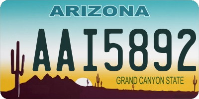AZ license plate AAI5892