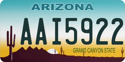 AZ license plate AAI5922