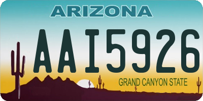 AZ license plate AAI5926