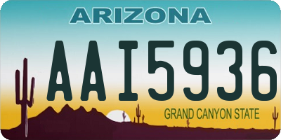 AZ license plate AAI5936