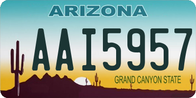 AZ license plate AAI5957