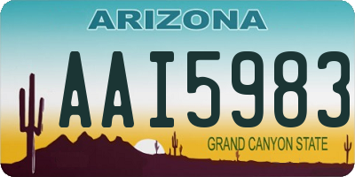 AZ license plate AAI5983
