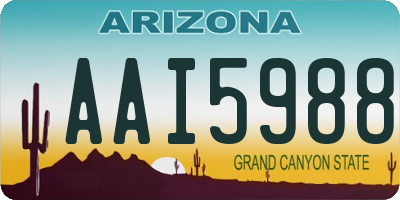 AZ license plate AAI5988