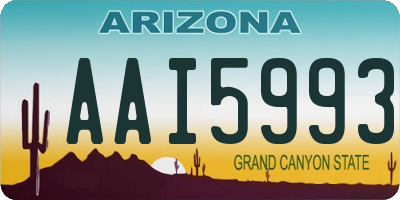 AZ license plate AAI5993