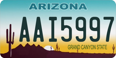 AZ license plate AAI5997