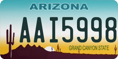 AZ license plate AAI5998