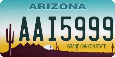 AZ license plate AAI5999