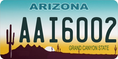 AZ license plate AAI6002