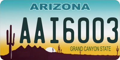 AZ license plate AAI6003