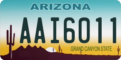 AZ license plate AAI6011