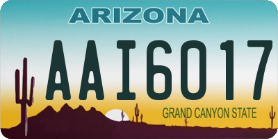 AZ license plate AAI6017