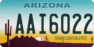AZ license plate AAI6022