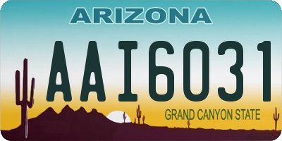 AZ license plate AAI6031