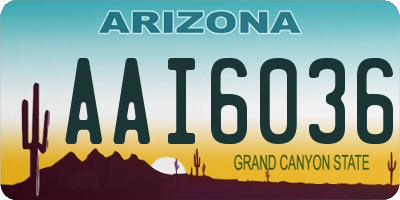 AZ license plate AAI6036
