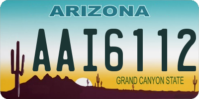 AZ license plate AAI6112