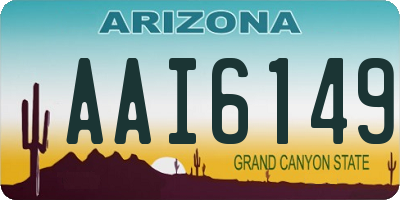 AZ license plate AAI6149