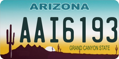 AZ license plate AAI6193