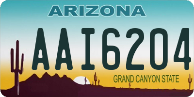 AZ license plate AAI6204
