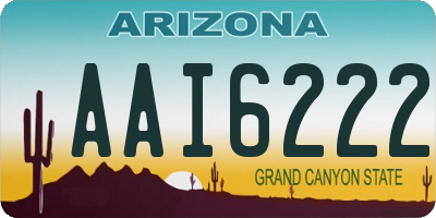 AZ license plate AAI6222