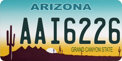 AZ license plate AAI6226