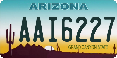 AZ license plate AAI6227