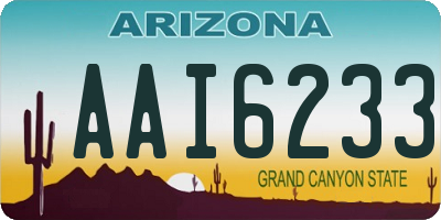 AZ license plate AAI6233