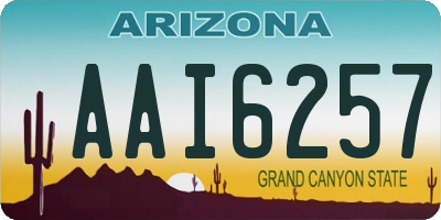 AZ license plate AAI6257