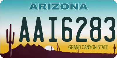 AZ license plate AAI6283