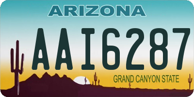 AZ license plate AAI6287