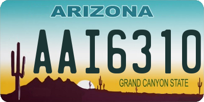 AZ license plate AAI6310