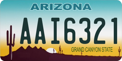 AZ license plate AAI6321