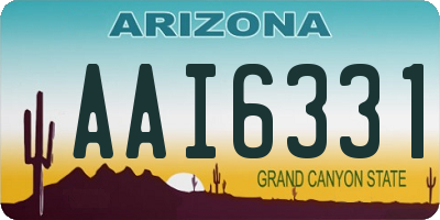 AZ license plate AAI6331