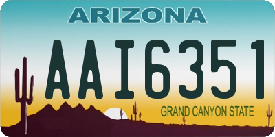AZ license plate AAI6351